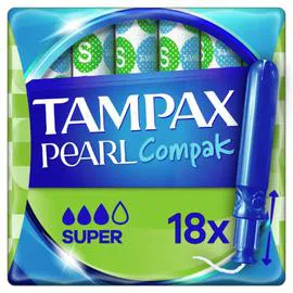 TAMPAX Tampons Pearl Compak Super Avec Applicateur x18