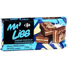 CARREFOUR Gâteaux saveur chocolat 10x42g