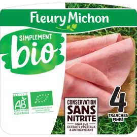 FLEURY MICHON Jambon simplement bio conservation sans nitrite 120g