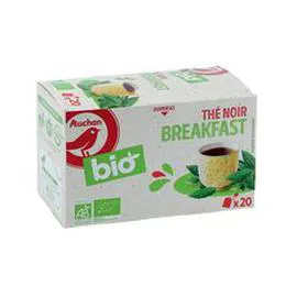 AUCHAN BIO Thé noir breakfast 20x1,8g