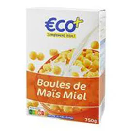 ECO+ Céréales boules de mais Au miel 750g