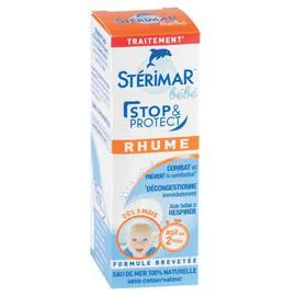 STERIMAR Stop & Protect Rhume agit en 2min, dès 3mois à l'eau de mer 100% naturelle 15ml