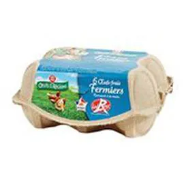MARQUE REPÈRE, OEUFS DE NOS RÉGIONS Oeufs fermiers De Nos Régions Plein Air - Label rouge x6