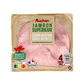 AUCHAN Jambon supérieur sans nitrite 160g