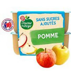 MARQUE REPÈRE, DOUCEUR DU VERGER Dessert fruitier Douceur Verger Pomme 4x100g