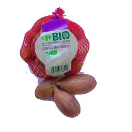 CARREFOUR BIO Echalotes Bio 1/2 longues traditionnelles 250g
