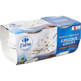CARREFOUR EXTRA Yaourt à la grecque stracciatella 4x150g