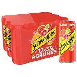 SCHWEPPES Boisson gazeuse Saveur Agrumes 12x33cl