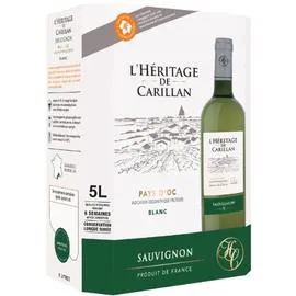 L'HERITAGE DE CARILLAN Vin Blanc Languedoc Roussillon IGP Pays d'OC Sauvignon 5l