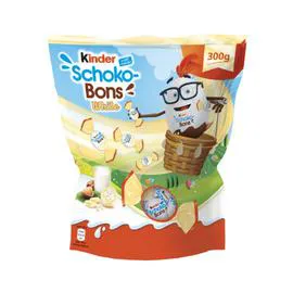 KINDER, SCHOKO-BONS Bonbons de chocolat blanc fourrés lait et noisettes 300g