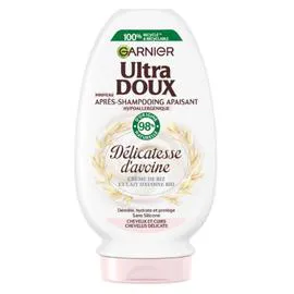 GARNIER, ULTRA DOUX Après-Shampoing Apaisant Cheveux Délicats Délicatesse d'Avoine 250ml