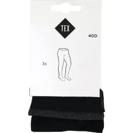 Collant fille noir uni fin T10/11ans (x3)