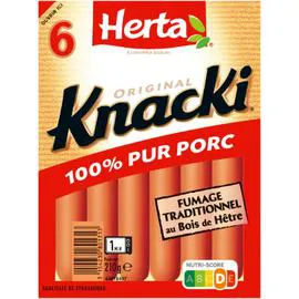 HERTA, KNACKI Saucisses 100% Pur Porc 210g