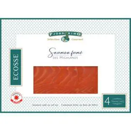 FJORD KING Saumon fumé des highlands x4 tranches 140g