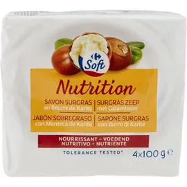 CARREFOUR SOFT Savon surgras beurre de karité 4x100g