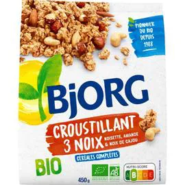 BJORG Céréale croustillants 3 noix Bio 450g