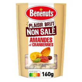 BÉNÉNUTS Mélange de fruits amandes & cranberries cajous, raisins, graines de courge 160g