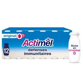 DANONE, ACTIMEL Yaourt à boire nature 0% MG 12x100g