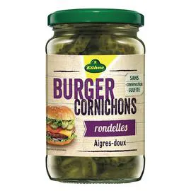 KÜHNE Cornichon Rondelles pour burger 185g