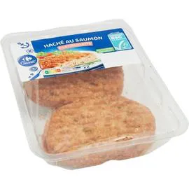 CARREFOUR CLASSIC' Haché au saumon à la ciboulette 2x100g