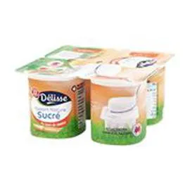 MARQUE REPÈRE, DÉLISSE Yaourts sucrés Nature 4x125g
