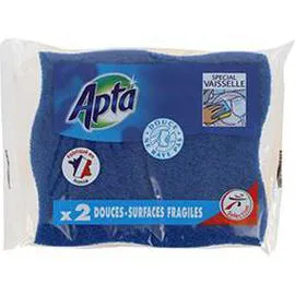 APTA Eponges douces surfaces fragiles spécial vaisselle x2