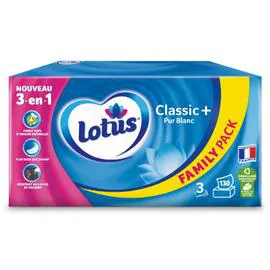 LOTUS Boite de mouchoirs classic pur blanc x130
