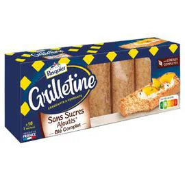BRIOCHE PASQUIER, GRILLETINE Biscotte blé complet 255g
