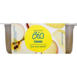 MONOPRIX BIO Purée de pomme bio sans sucres ajoutés 400g