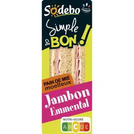 SODEBO Sandwich jambon emmental 145g