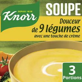 KNORR Soupe déshydratée douceur de 9 légumes touche de crème 84g
