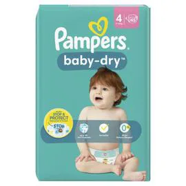 PAMPERS Couches Bébé Baby-Dry Taille 4 - 9Kg-14Kg x45