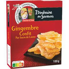 ITINÉRAIRE DES SAVEURS Gingembre confit pur sucre de canne 100g