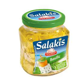 SALAKIS Dés de fromage de brebis pour apéritif et salade au basilic 300g