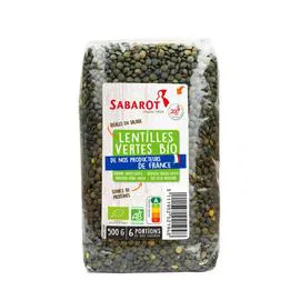 SABAROT Lentilles vertes bio 500g