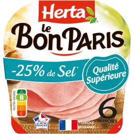 HERTA Jambon blanc sel réduit Le Bon Paris 210g