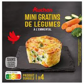 AUCHAN Mini gratin aux légumes crème fraîche et emmental 480g
