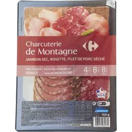 CARREFOUR Assortiment de charcuterie de Montagne 160g