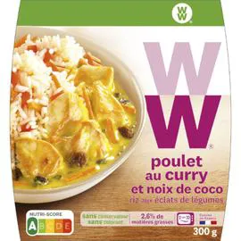 WW, WEIGHT WATCHERS Plat cuisiné poulet curry/coco 300g