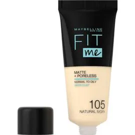 GEMEY, MAYBELLINE NEW YORK Fond de Teint Liquide Fit Me! Matifiant 105 Ivoire Naturel 30ml