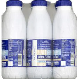 MONOPRIX Lait demi-écrémé stérilisé UHT 6x50cl