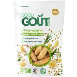 GOOD GOÛT Biscuits salés bébé dès 12 mois mini baguettes fromage romarin Bio 70g