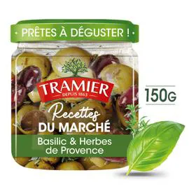 TRAMIER Olives recettes du marché basilic et herbes 335g