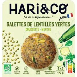 HARI&CO Galettes bio lentilles vertes courgette-menthe HARI & CO 170g