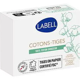 LABELL Cotons-tiges 100% coton douceur x200