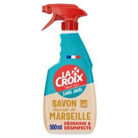 LA CROIX Nettoyant Ménager Désinfectant Sans Javel Savon de Marseille 500ml