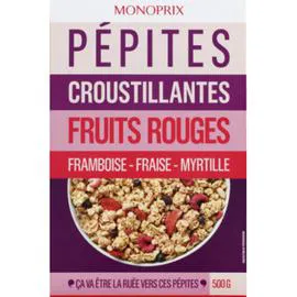 MONOPRIX Pépites de céréales croustillantes aux fruits rouges 500g