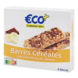 ECO+ Barres céréales Choco/banane 125g