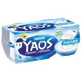 NESTLÉ, YAOS Yaourt à la grecque nature 4x150g