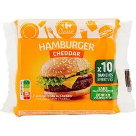 CARREFOUR CLASSIC' Fromage Cheddar pour Hamburger 200g